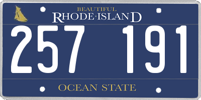 RI license plate 257191