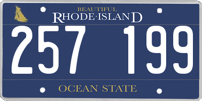 RI license plate 257199