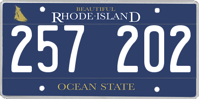 RI license plate 257202