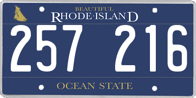 RI license plate 257216