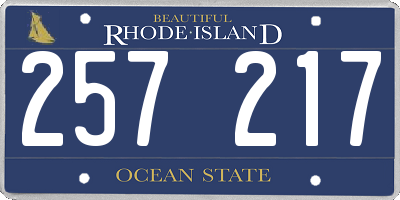 RI license plate 257217