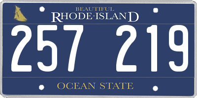 RI license plate 257219