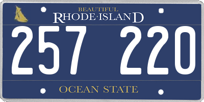 RI license plate 257220