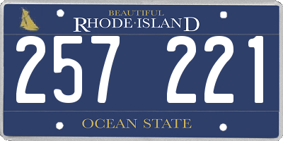 RI license plate 257221
