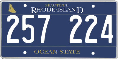 RI license plate 257224