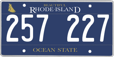 RI license plate 257227