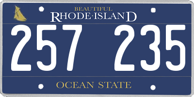 RI license plate 257235