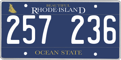 RI license plate 257236
