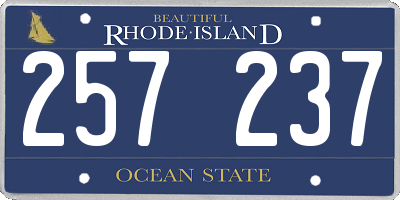 RI license plate 257237