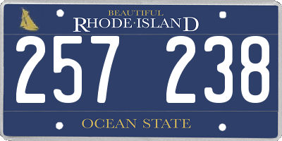 RI license plate 257238