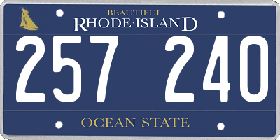 RI license plate 257240