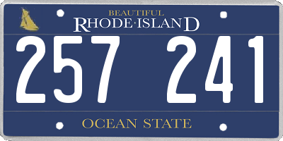RI license plate 257241