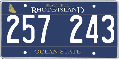 RI license plate 257243