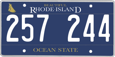 RI license plate 257244