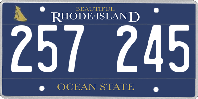 RI license plate 257245