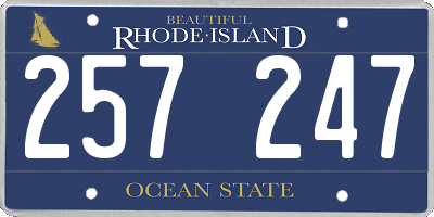 RI license plate 257247