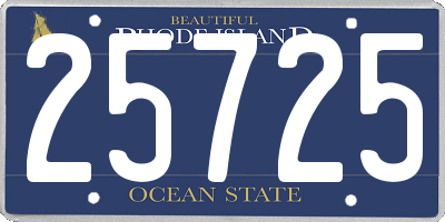 RI license plate 25725