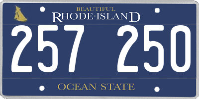 RI license plate 257250