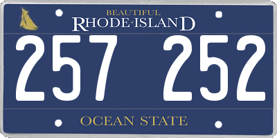 RI license plate 257252