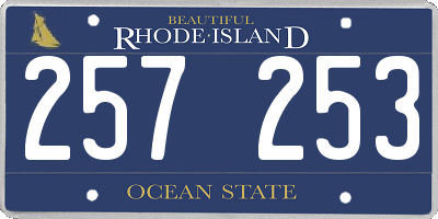 RI license plate 257253