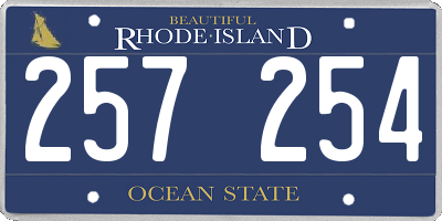 RI license plate 257254