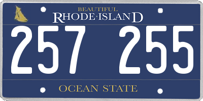 RI license plate 257255