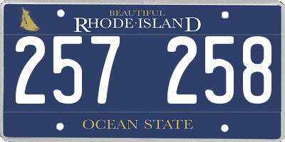 RI license plate 257258