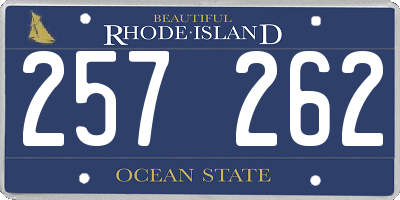 RI license plate 257262