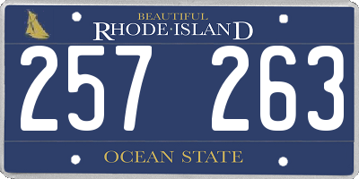 RI license plate 257263