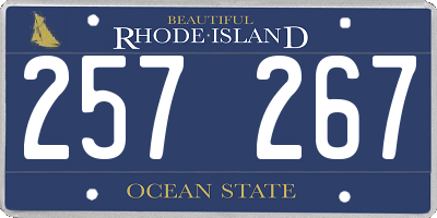 RI license plate 257267