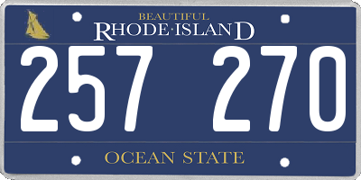 RI license plate 257270
