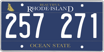 RI license plate 257271