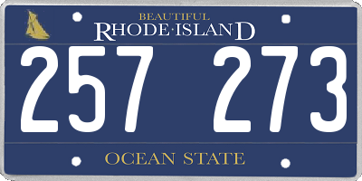 RI license plate 257273