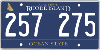 RI license plate 257275