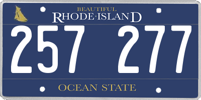 RI license plate 257277