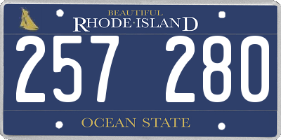 RI license plate 257280