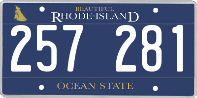 RI license plate 257281