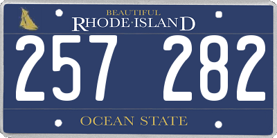 RI license plate 257282