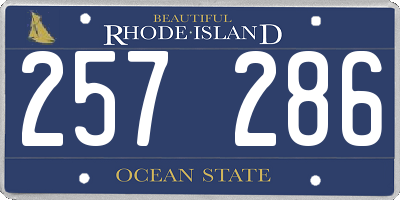 RI license plate 257286