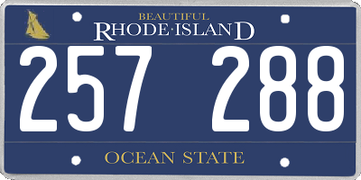 RI license plate 257288