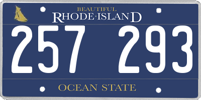 RI license plate 257293