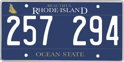 RI license plate 257294