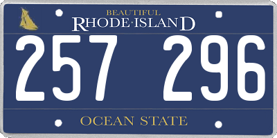 RI license plate 257296