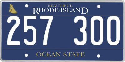 RI license plate 257300