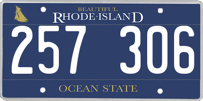 RI license plate 257306