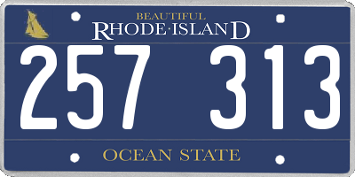 RI license plate 257313