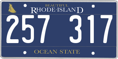 RI license plate 257317