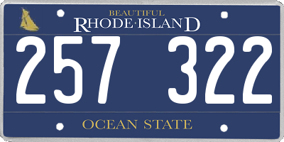 RI license plate 257322