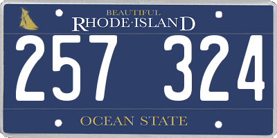 RI license plate 257324