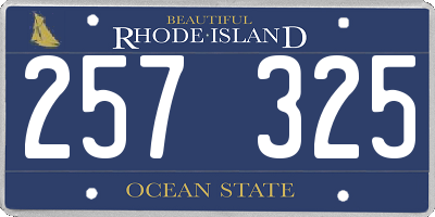 RI license plate 257325